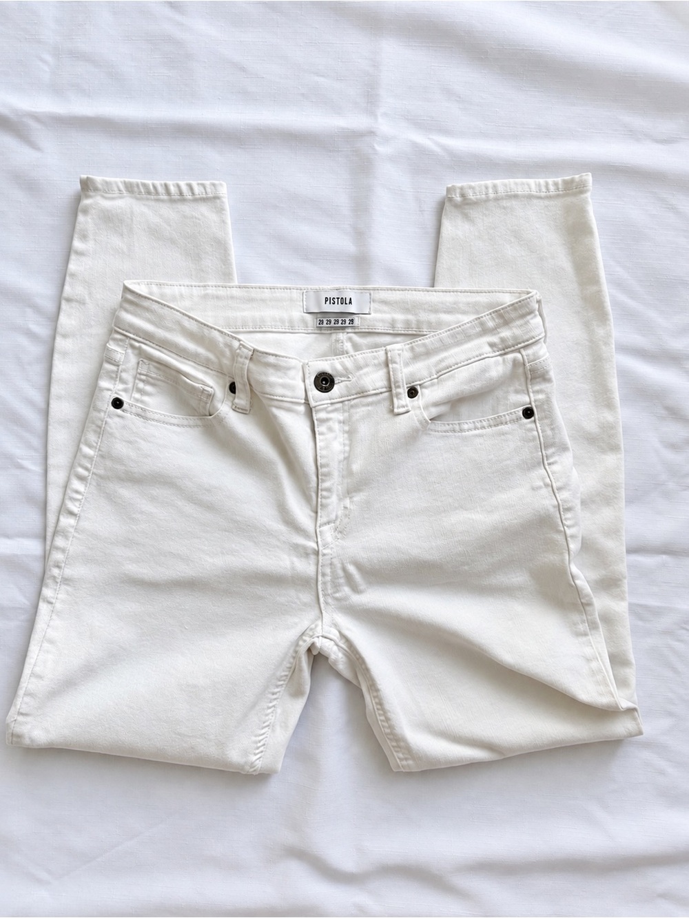PISTOLA White High Rise Skinny Jeans Size 29 Stretch Denim